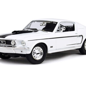 1968 Ford Mustang CJ Cobra Jet White 1/18 Diecast Model Car by Maisto