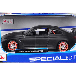BMW M4 GTS Gray with Carbon Top and Orange Wheels 1/24 Diecast Model Car by Maisto