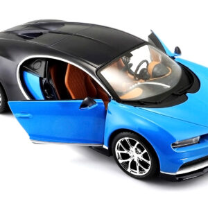 Bugatti Chiron Blue and Dark Blue 1/24 Diecast Model Car by Maisto