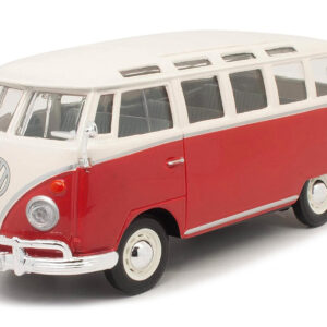 Volkswagen Van Samba Bus Red and White 1/25 Diecast Model by Maisto