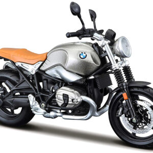 BMW R nineT Scrambler Meatllic Gray with Plastic Display Stand 1/12 Diecast Motorcycle Model by Maisto