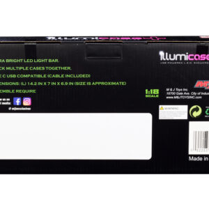 Black Collectible Display Show Case Illumicase+ with LED Lights and Mirror Base and Back for 1/64 1/43 1/32 1/24 1/18 Scale Models by Illumibox