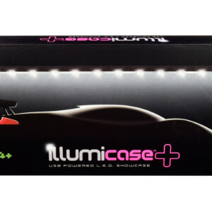 Black Collectible Display Show Case Illumicase+ with LED Lights and Mirror Base and Back for 1/64 1/43 1/32 1/24 1/18 Scale Models by Illumibox