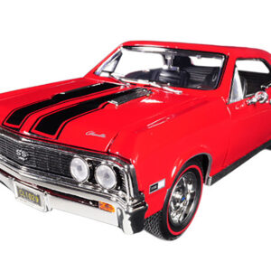 1967 Chevrolet Chevelle SS 396 Red with Black Stripes 1/18 Diecast Model Car by Motormax
