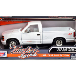 1992 Chevrolet 454 SS Pickup Truck White 1/24 Diecast Model Car by Motormax