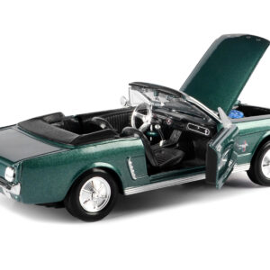 1964 1/2 Ford Mustang Convertible Green Metallic 1/24 Diecast Model Car by Motormax