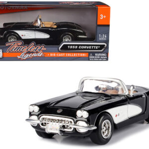 1959 Chevrolet Corvette Black 1/24 Diecast Model Car by Motormax