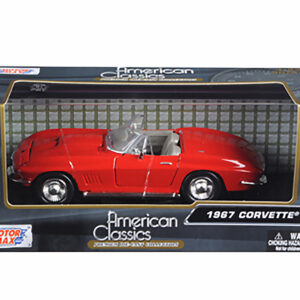 1967 Chevrolet Corvette Convertible Red 1/24 Diecast Model Car by Motormax
