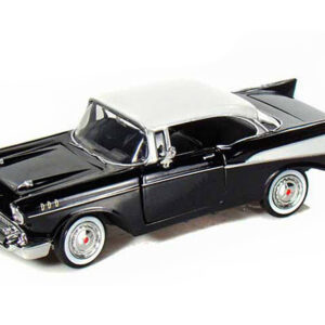 1957 Chevrolet Bel Air Black with White Top 1/24 Diecast Model Car by Motormax
