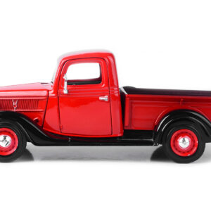 1937 Ford Pickup Truck Red and Black 1/24 Diecast Model Car by Motormax
