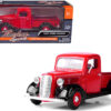 1937 Ford Pickup Truck Red and Black 1/24 Diecast Model Car by Motormax