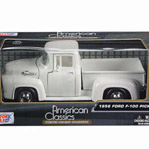 1956 Ford F-100 Pickup Truck White 1/24 Diecast Model Car by Motormax