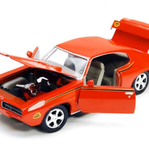 1969 Pontiac GTO Judge Orange with Stripes 1/24 Diecast Model Car by Motormax
