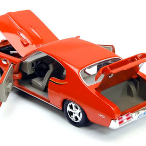 1969 Pontiac GTO Judge Orange with Stripes 1/24 Diecast Model Car by Motormax