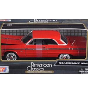 1964 Chevrolet Impala Red 1/24 Diecast Model Car by Motormax