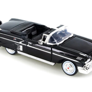 1958 Chevrolet Impala Convertible Black 1/24 Diecast Model Car by Motormax