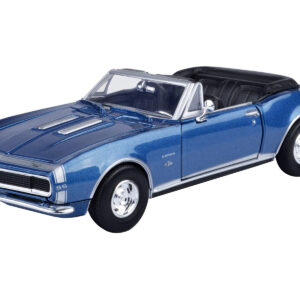 1967 Chevrolet Camaro SS Convertible Blue Metallic 1/24 Diecast Model Car by Motormax