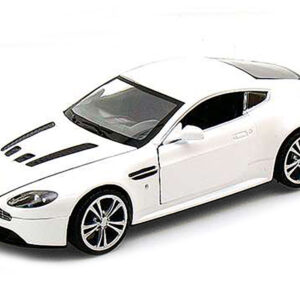 Aston Martin V12 Vantage Pearl White 1/24 Diecast Car Model by Motormax