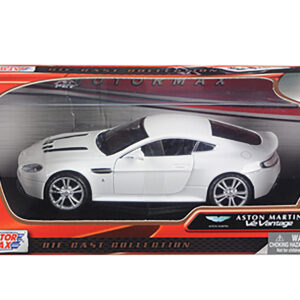 Aston Martin V12 Vantage Pearl White 1/24 Diecast Car Model by Motormax
