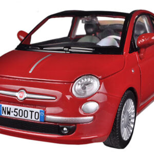 Fiat 500 Nuova Cabrio Red 1/24 Diecast Model Car by Motormax
