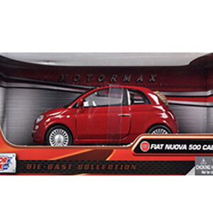 Fiat 500 Nuova Cabrio Red 1/24 Diecast Model Car by Motormax