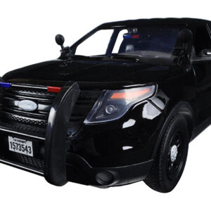 2015 Ford Police Interceptor Utility Special Service Plain Black 1/18 Diecast Model Car by Motormax