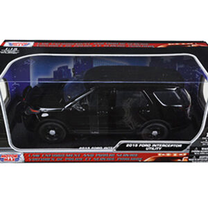 2015 Ford Police Interceptor Utility Special Service Plain Black 1/18 Diecast Model Car by Motormax
