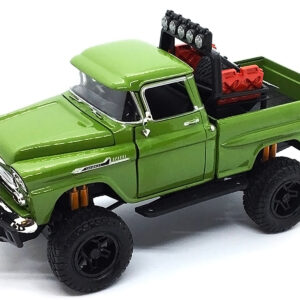 1958 Chevrolet Apache Fleetside Pickup Truck Off Road Green 1/24 Diecast Model by Motormax