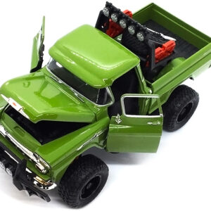 1958 Chevrolet Apache Fleetside Pickup Truck Off Road Green 1/24 Diecast Model by Motormax