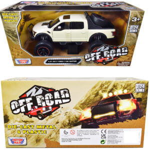 2017 Ford F-150 Raptor Off-Road Pickup Truck Cream 1/27 Diecast Model Car by Motormax