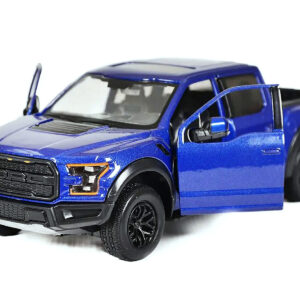 2017 Ford F-150 Raptor Pickup Truck Blue with Black Wheels 1/27 Diecast Model Car by Motormax