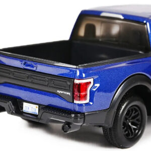 2017 Ford F-150 Raptor Pickup Truck Blue with Black Wheels 1/27 Diecast Model Car by Motormax