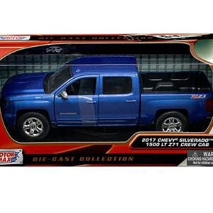 2017 Chevrolet Silverado 1500 LT Z71 Crew Cab Pickup Truck Blue 1/27 Diecast Model Car by Motormax