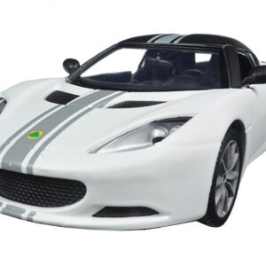 Lotus Evora S Matt White with Black Top and Gray Stripes "Satin Paint" Series 1/24 Diecast Model Car by Motormax