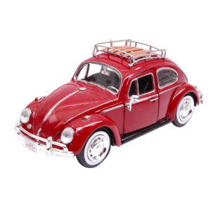 1966 Volkswagen Classic Beetle Red 1/24 Diecast Car Model by Motormax