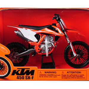 KTM 450 SX-F Dirt Bike Orange and White 1/10 Diecast Motorcycle Model by New Ray