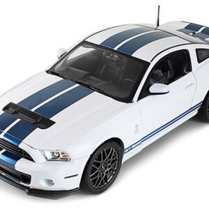2013 Ford Shelby Cobra GT500 SVT White with Blue Stripes 1/18 Diecast Car Model by Shelby Collectibles
