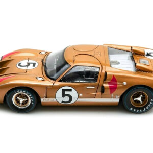 1966 Ford GT-40 MK II RHD (Right hand Drive) #5 Gold 24H of Le Mans 1/18 Diecast Model Car by Shelby Collectibles