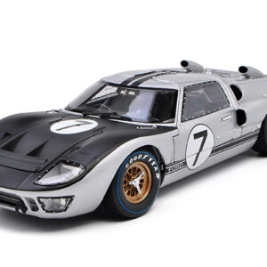 1966 Ford GT-40 MK II #7 Silver 1/18 Diecast Model Car by Shelby Collectibles