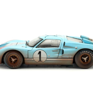 1966 Ford GT-40 MK II #1 Light Blue Miles - Hulme Le Mans (Dirty Version) 1/18 Diecast Model Car by Shelby Collectibles