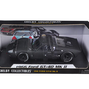 1966 Ford GT-40 GT40 MK 2 Matt Black 1/18 Diecast Car Model by Shelby Collectibles