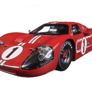 Ford GT MK IV #1 Red with White Stripes 24H of Le Mans (1967) 1/18 Diecast Model Car by Shelby Collectibles