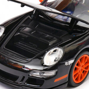 Porsche 911 (997) GT3 RS Black with Orange Accents 1/24-1/27 Diecast Model Car by Welly
